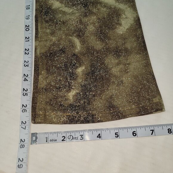 Express Jeans Womens 3/4 Camouflage Gold‎ Brown Metallic Stretch Snakeskin - Picture 10 of 11